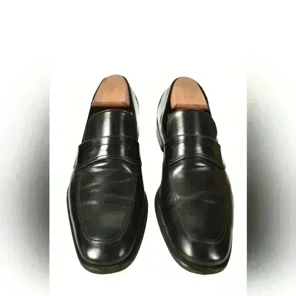 SALVATORE FERRAGAMO Black Smooth Calfskin Leather Penny Dres Loafer 8US Italy - Picture 3 of 8